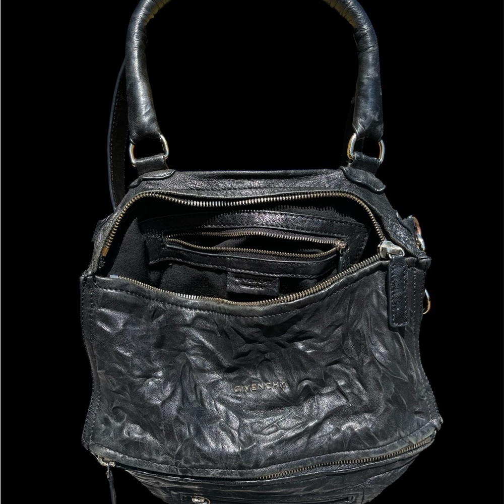 Givenchy Textured Black Leather Shoulder Bag